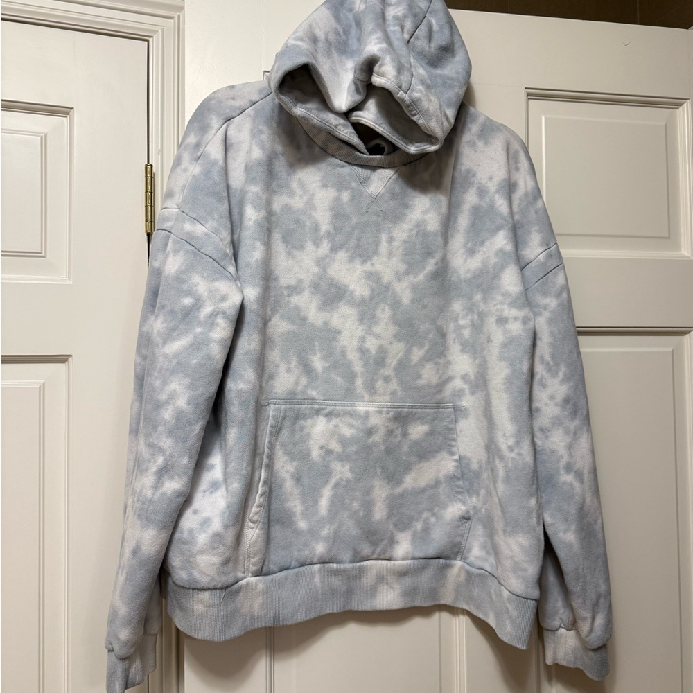 Gray Tie-Dye Hoodie Sweater